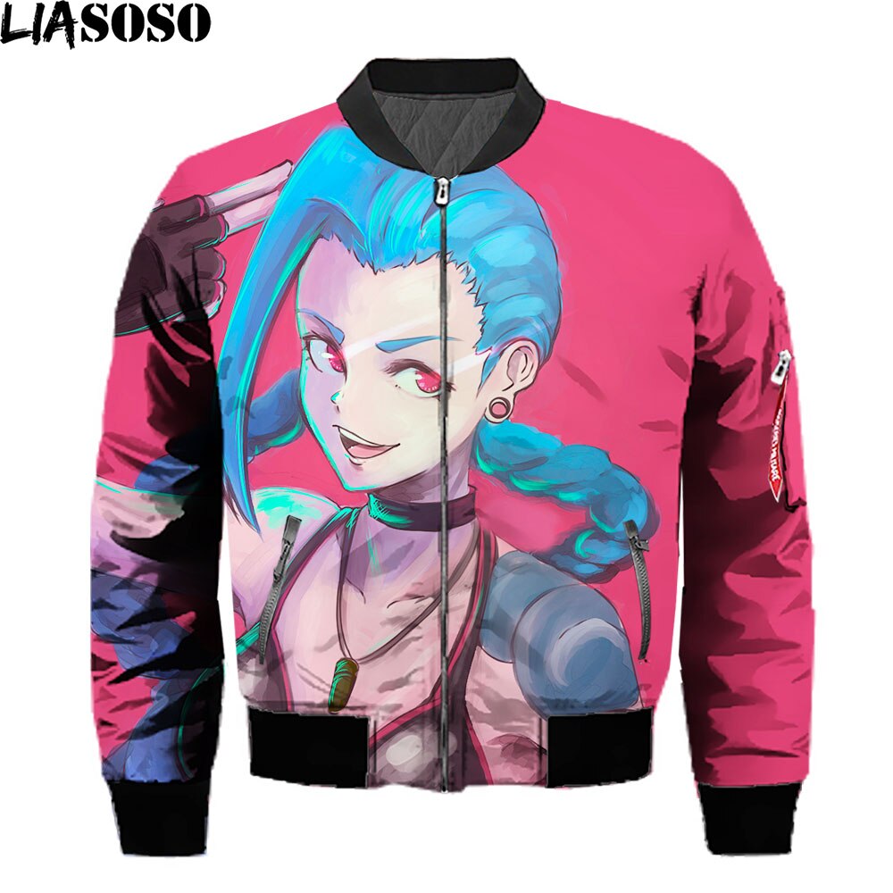 Anime League Of Legends Arcane Jackets 3D Print Men Streetwear Winter Coat Game LOL Bomber Jackets Hoilday Top Black Friday 2021