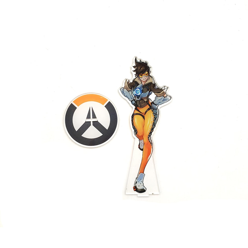 OW watch Tracer acrylic stand figure model plate holder cake topper anime OVER LOVELY SEXY HEROES games