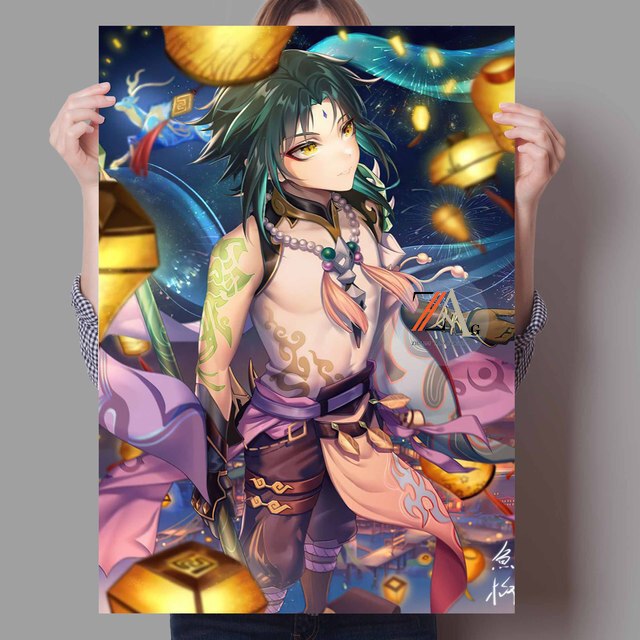 Japanese Anime Poster Genshin Impact Character Canvas Print Art Wall Decoration Mural For Family Children Room Decor Pictures