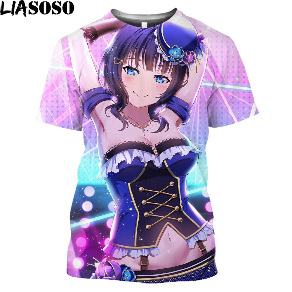 LIASOSO Summer 3D Love Live Printed Cartoon Cute Girl Anime Love Live Men And Women T-shirt Children's Hip Hop Short Sleeve