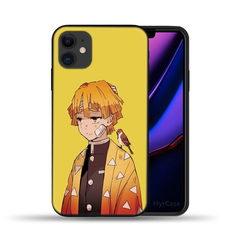 Demon Slayer Japan Anime Phone Case For iPhone 11 12 Pro Max X XS XR 6 6S 7 8 Plus 5S SE 2020 12Pro 12Mini Black Silicone Cover