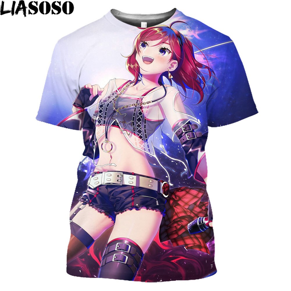 LIASOSO Summer 3D Love Live Printed Cartoon Cute Girl Anime Love Live Men And Women T-shirt Children's Hip Hop Short Sleeve