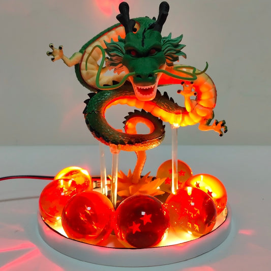 Bandai Dragon Ball Z Anime Shenlong Led Action Figures Night Lights Shenrou Crystal Balls Remote Control Figma Xmas Gift Toys
