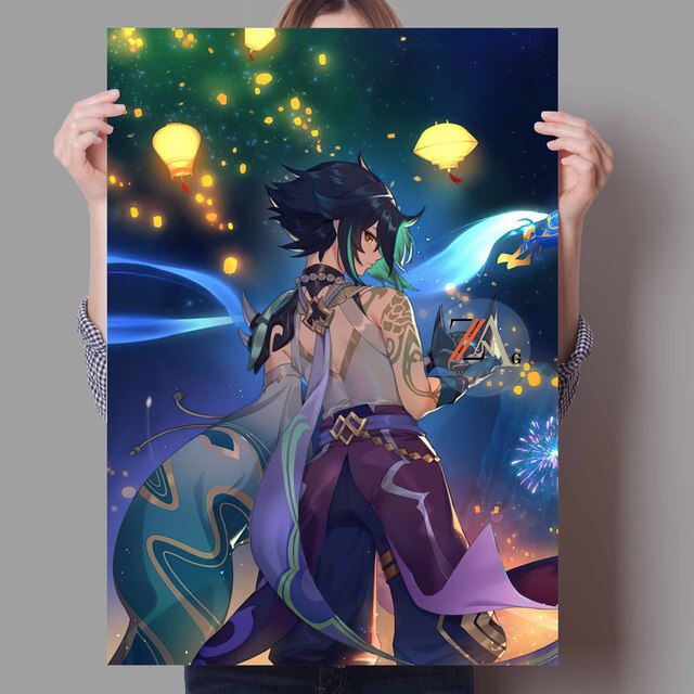 Japanese Anime Poster Genshin Impact Character Canvas Print Art Wall Decoration Mural For Family Children Room Decor Pictures