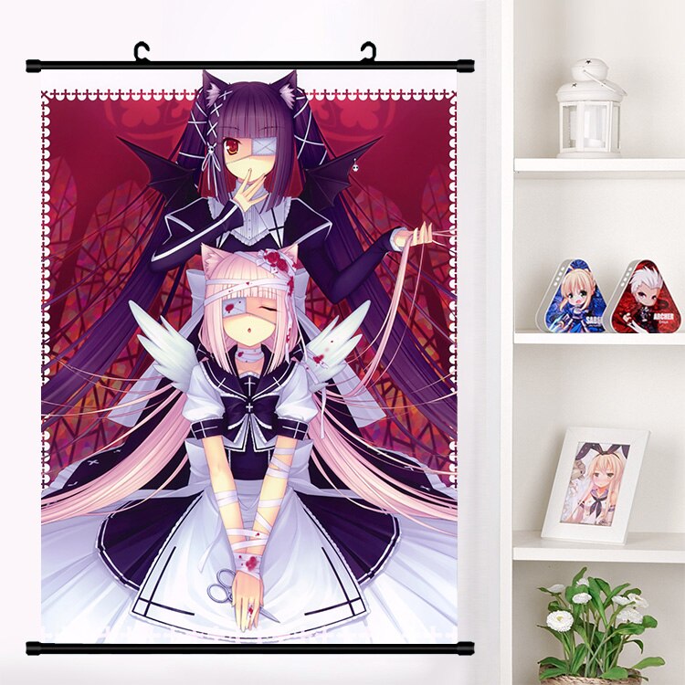 Anime NEKOPARA Neko Para Chocolat Vanilla Sexy Cute Wall Scroll Mural Poster Wall Hanging Poster Otaku Home Decor Collection Art