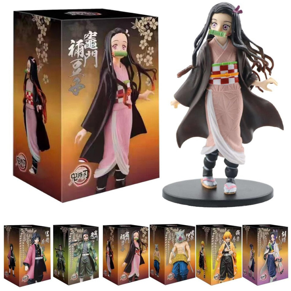 Anime 16CM Demon Slayer Kimetsu no Yaiba figure Kamado Tanjirou Action Figure Agatsuma Zenitsu Nezuko Warrior PVC Model Toys