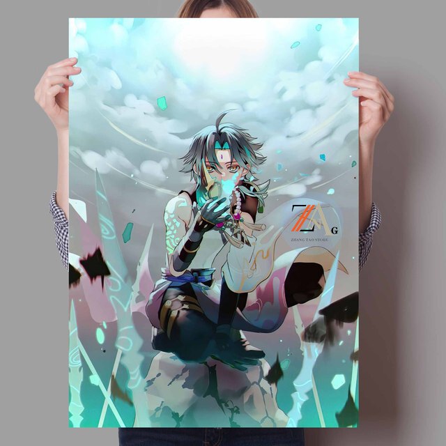 Japanese Anime Poster Genshin Impact Character Canvas Print Art Wall Decoration Mural For Family Children Room Decor Pictures