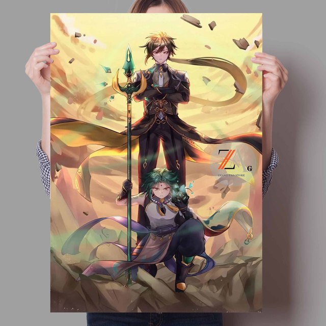 Japanese Anime Poster Genshin Impact Character Canvas Print Art Wall Decoration Mural For Family Children Room Decor Pictures