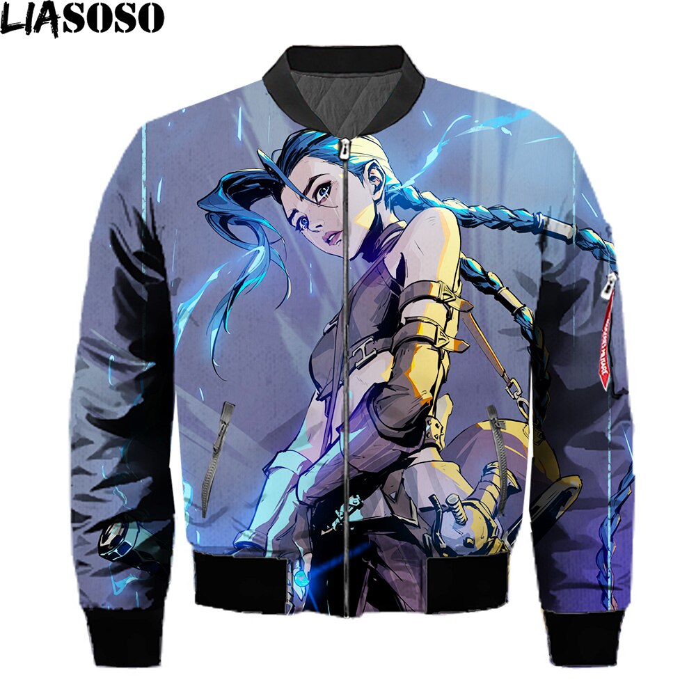 Anime Arcane League Of Legends Printed Jackets Man Game LOL Hip Hop Casual Bomber Jackets Streetwear Tops Coat Black Friday 2021