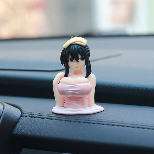 Cute Kanako Chest Shaking Ornaments Kanako Collection Model Doll Kawaii Anime Statue For Car Sexy Doll Figurine Car Decoration