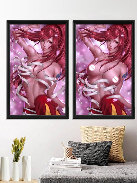 Fairy Tail Cartoon Erza Scarlet Bunny Girl Anime Sexy Nude Girl Kawaii Poster For Living Room Bedroom Decor Wall Custom