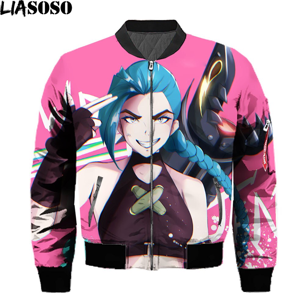 Anime Arcane League Of Legends Printed Jackets Man Game LOL Hip Hop Casual Bomber Jackets Streetwear Tops Coat Black Friday 2021