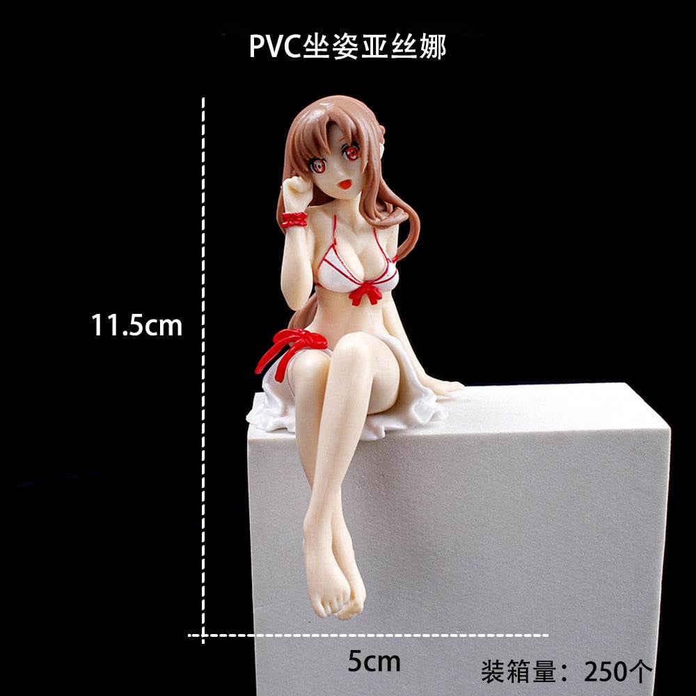11-16cm Anime Sword Art Online Yuuki Asuna Noodle Stopper Sexy Girls PVC Action Figure Model Toys