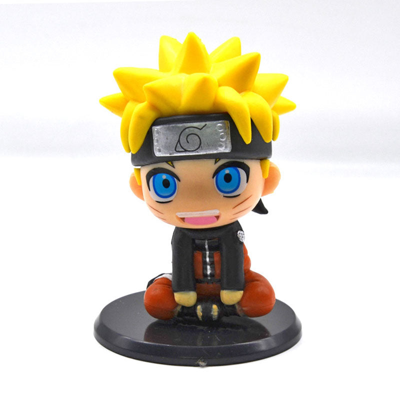 Kawaii Anime Naruto Figure Uzumaki Naruto Kakashi Q Figurals Uchiha Sasuke Itachi Cute Toys Car Desk Decoration Model Doll Gifts