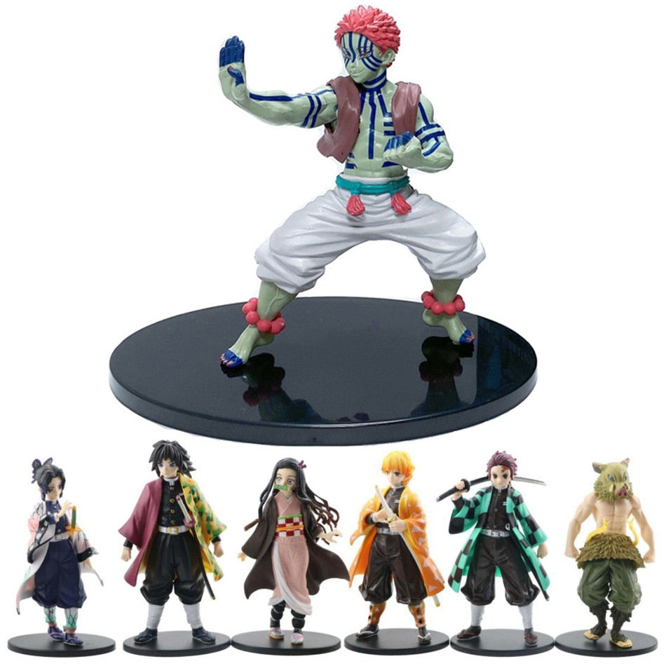 Anime Demon Slayer Figure Kamado Tanjirou Nezuko Action Figures PVC Model Toys Zenitsu Figurine Inosuke Kimetsu No Yaiba Figura