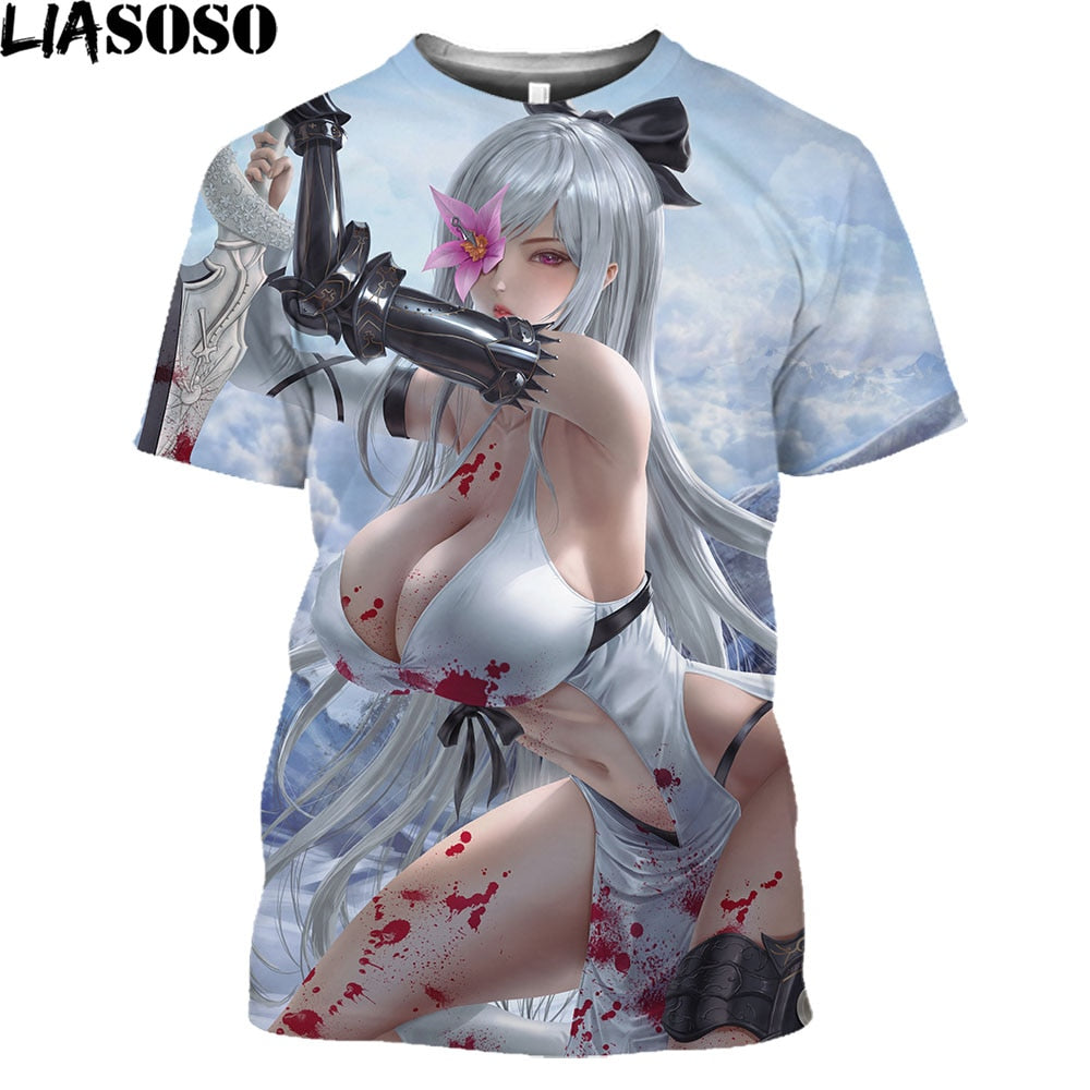 LIASOSO Summer Beach Bikini Model Print Shirt 3D Men Women T-shirt Hip Hop Trendy Passion Otaku Oversize T-shirts Man Clothing