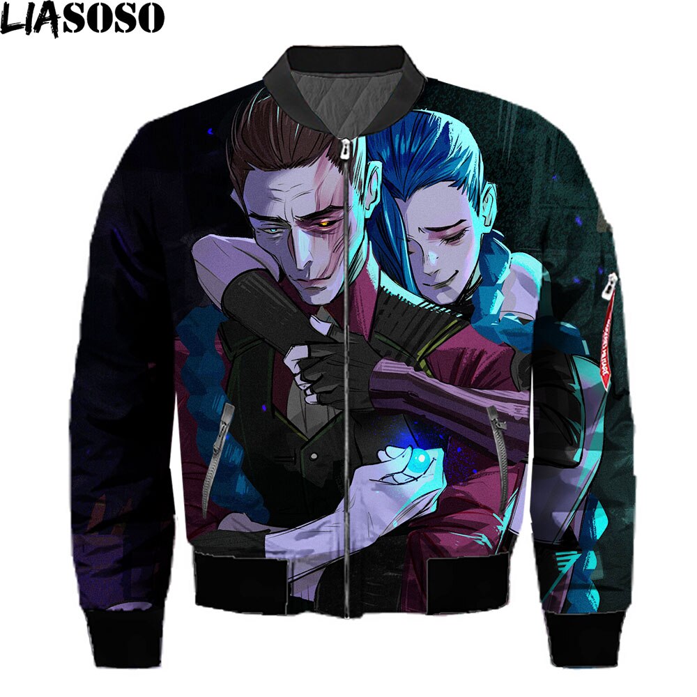 Anime Arcane League Of Legends 3D Printed Jackets Man Game LOL Punk Casual Bomber Jackets Harajuku Tops Coat Black Friday 2021