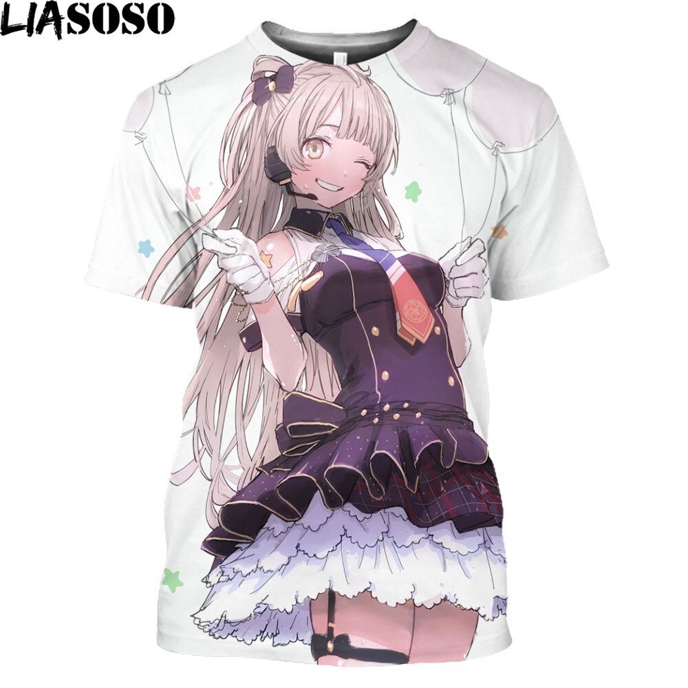 LIASOSO Summer 3D Love Live Printed Cartoon Cute Girl Anime Love Live Men And Women T-shirt Children's Hip Hop Short Sleeve