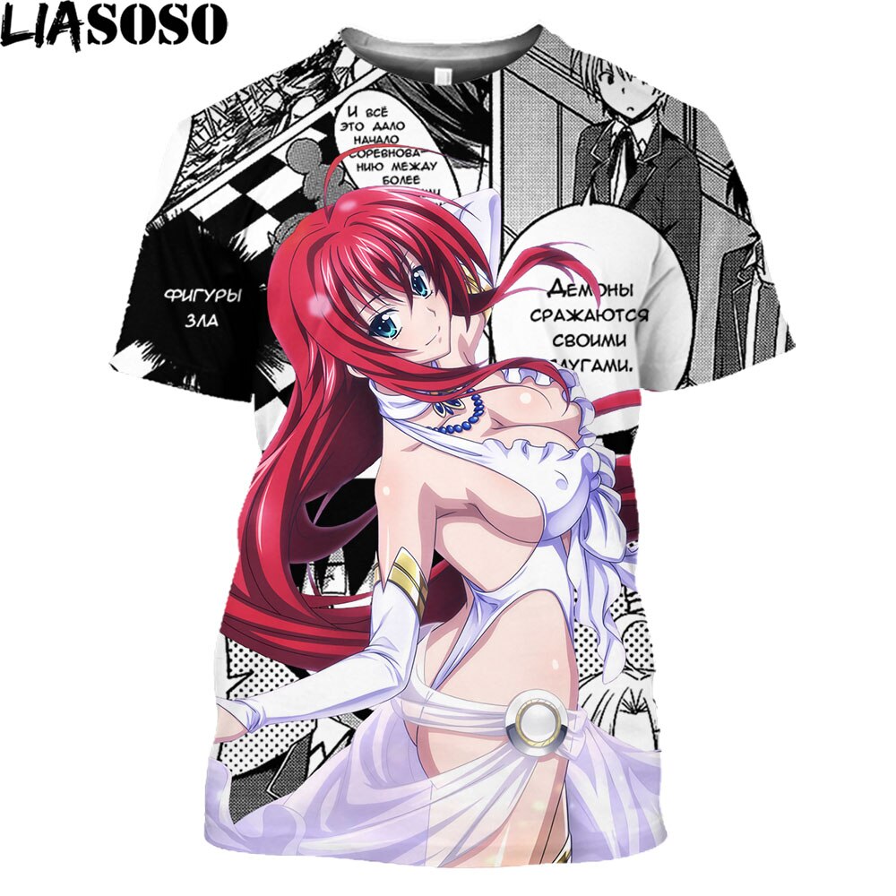 LIASOSO High School DXD Anime Men Women T Shirt 3D Prnt Sexy Girl Rias Kawaii Clothes Hentai Alternative Harajuku T-shirt