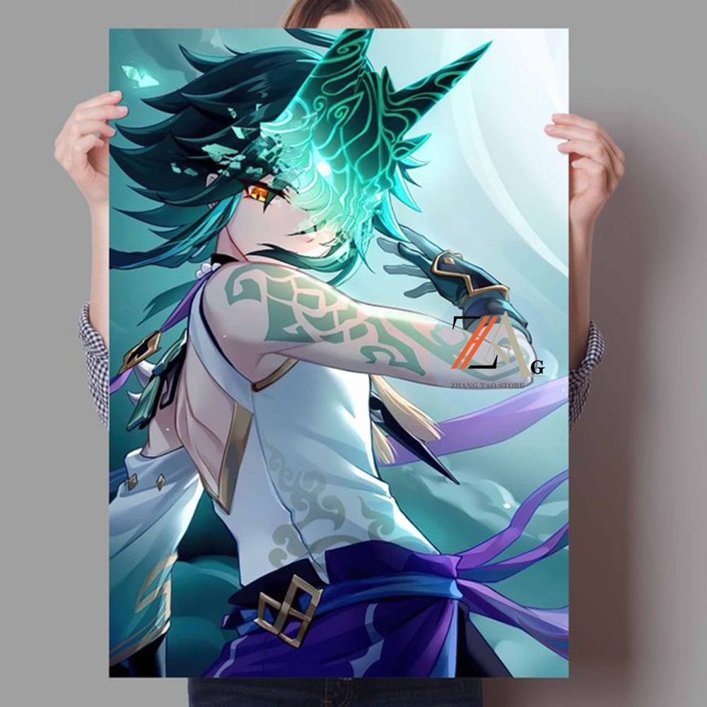 Japanese Anime Poster Genshin Impact Character Canvas Print Art Wall Decoration Mural For Family Children Room Decor Pictures