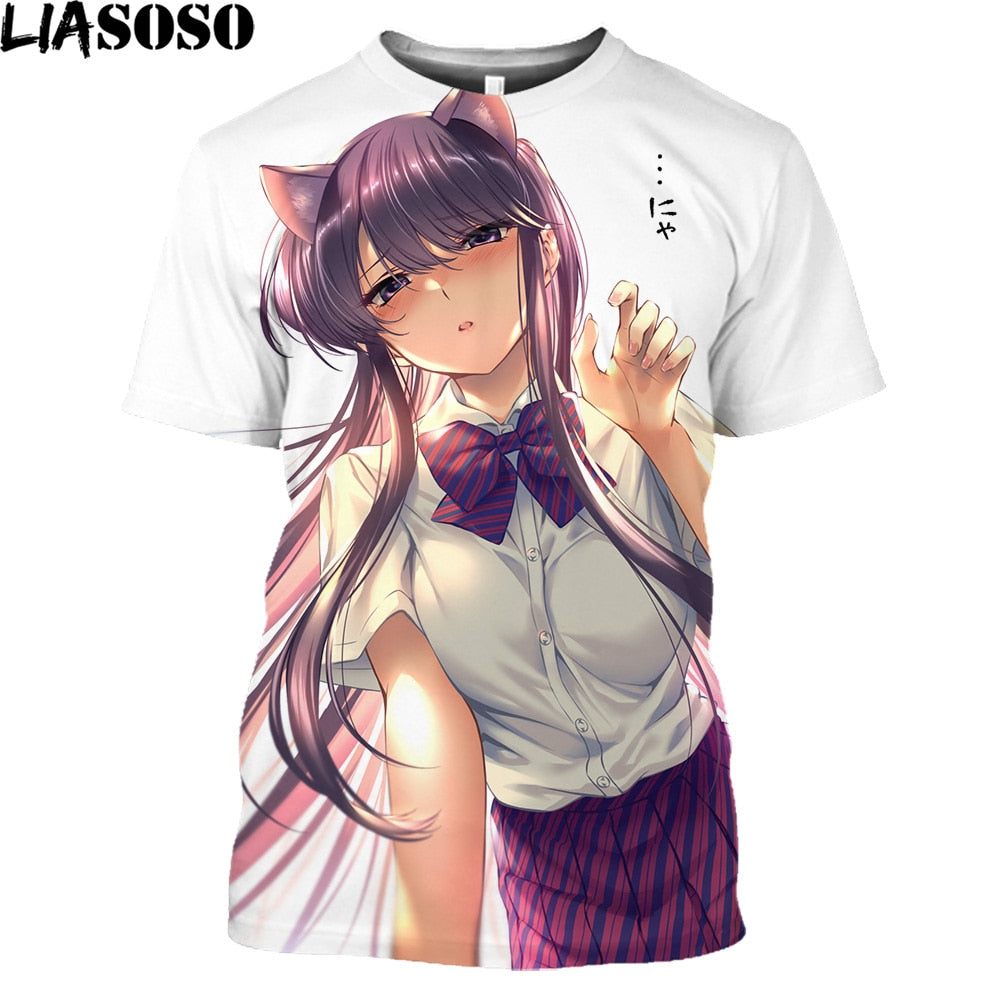 Hot Japanese Anime Komi Cant Communicate Komi Shouko T Shirt Men Kawaii Cartoon Japan Style Summer Tops Unisex T-shirt Male Tops