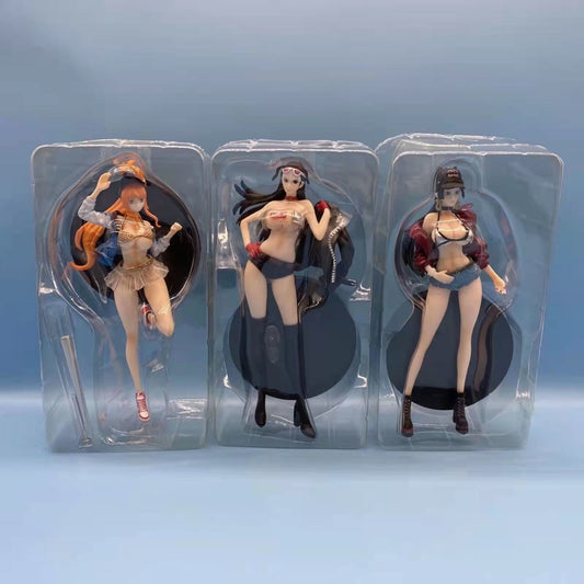19CM One PieceTrendy Fashion  Boa·Hancock Sexy Swimwear Nami  Nico·Robin Action Figure PVC Model Cartoon Collection Toys Gift