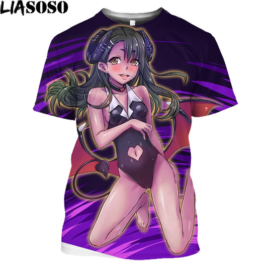 Anime Nagatoro 3D Printed T Shirt Men Women Daily Mangas Don't Toy With Me Loli Harajuku Shirt Lewd Hentai Sexy Girl Tops Tees