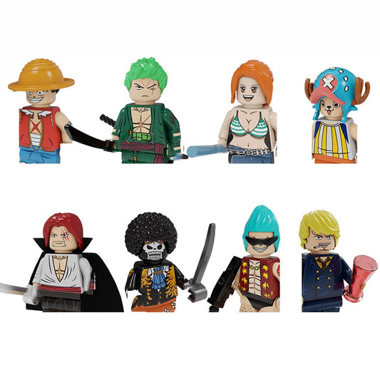 Anime One Piece Luffy Ace Building Blocks Bricks Joba Nami Mini Action Toy Figures Assembly Kids Toys Birthday Gifts Wholesale