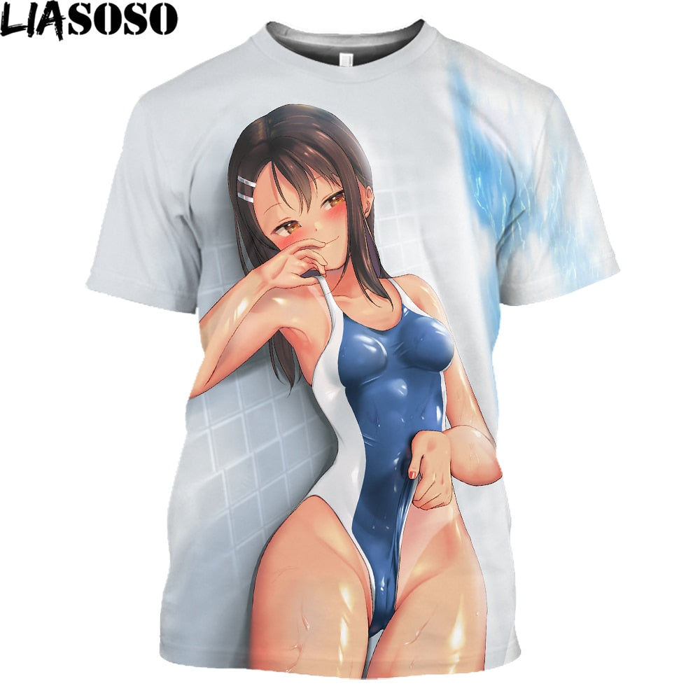 Anime Nagatoro 3D Printed T Shirt Men Women Daily Mangas Don't Toy With Me Loli Harajuku Shirt Lewd Hentai Sexy Girl Tops Tees