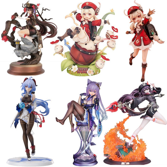 17cm Genshin Impact Klee Hibana Knight Anime Figure Ganyu/Keqing/Paimon Action Figure Hu Tao Figurine Collection Model Doll Toys