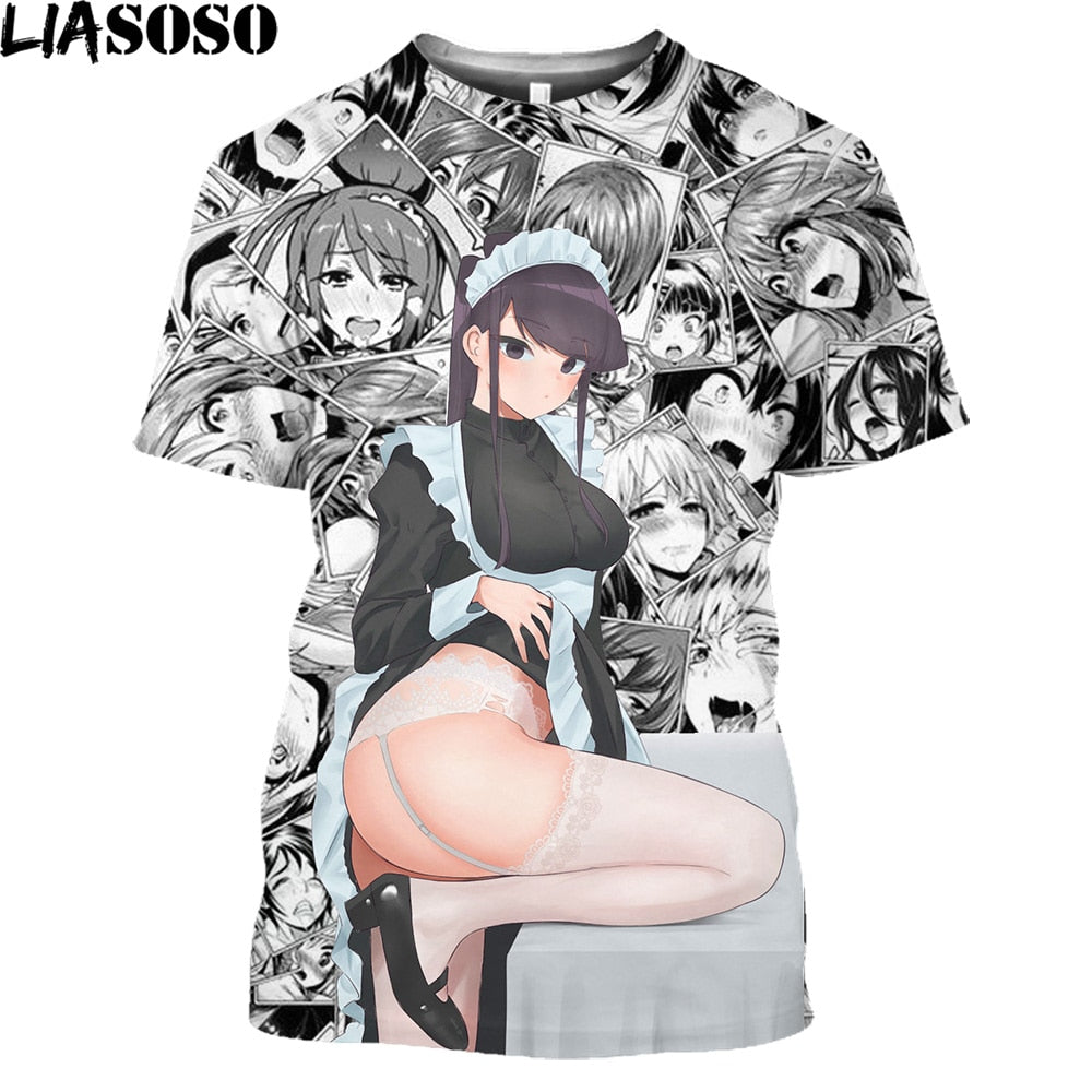 Fashion Anime Komi Cant Communicate 3D Printed T Shirt Men Women Komi Shouko Sexy Girl Cartoon T-shirt Trendy Otaku Tops Tees