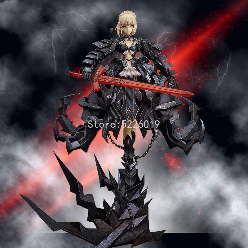 33cm Fate/Stay Night Sexy Anime Figure The King Black Saber Huke Ver. Sexy Figure The King Black Dress Saber Action Figure Toys