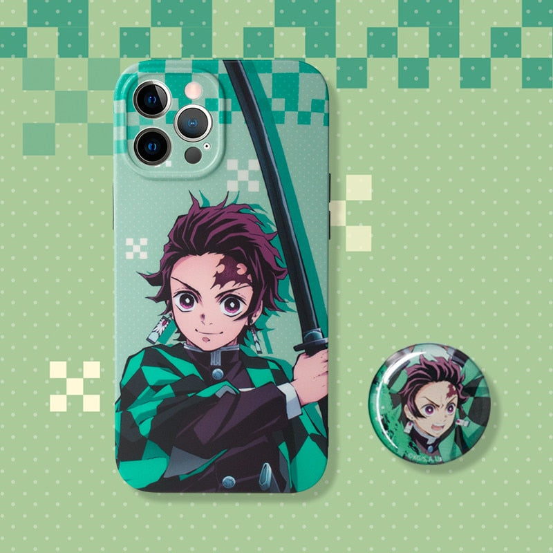 Cartoon Japan Anime Demon Slayer Phone Case For iPhone 11 12 13 Pro MAX XS XR X 7 8Plus Kimetsu No Yaiba Soft IMD Cover Fundas