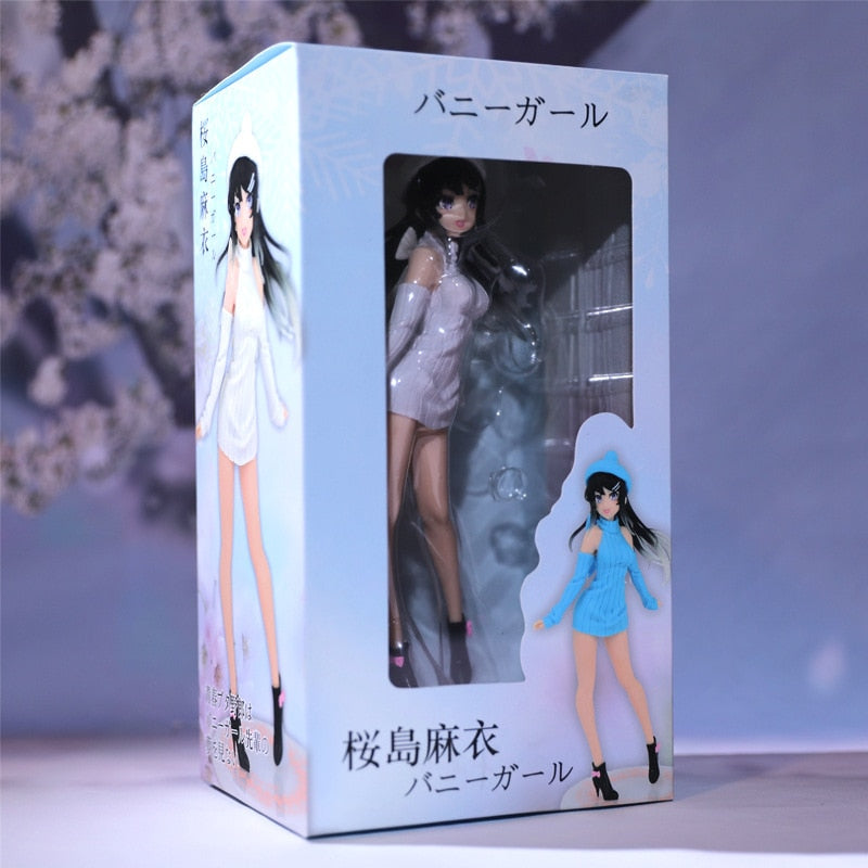 20cm Anime Rascal Does Not Dream of Bunny Girl Senpai Sexy Figure Toy Senpai Sakurajima Mai Chair Sexy Anime Action Figure Toys