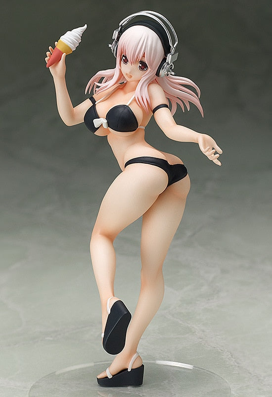 21cm Super Sonico Bikini Style Ver Anime Figure Super Sonico Sexy Girl Action Figure Nitroplus Figure Collection Model Doll Toys