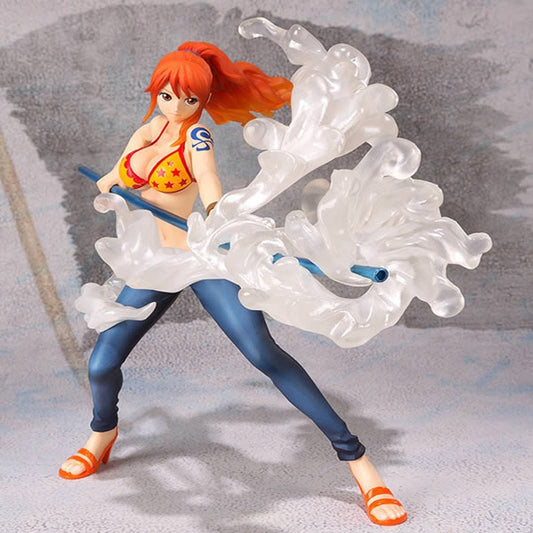 15CM One Piece 2 years later Nami fighting Nami weather stick Nami boxed  PVC New Collection figures toys anime doll toys