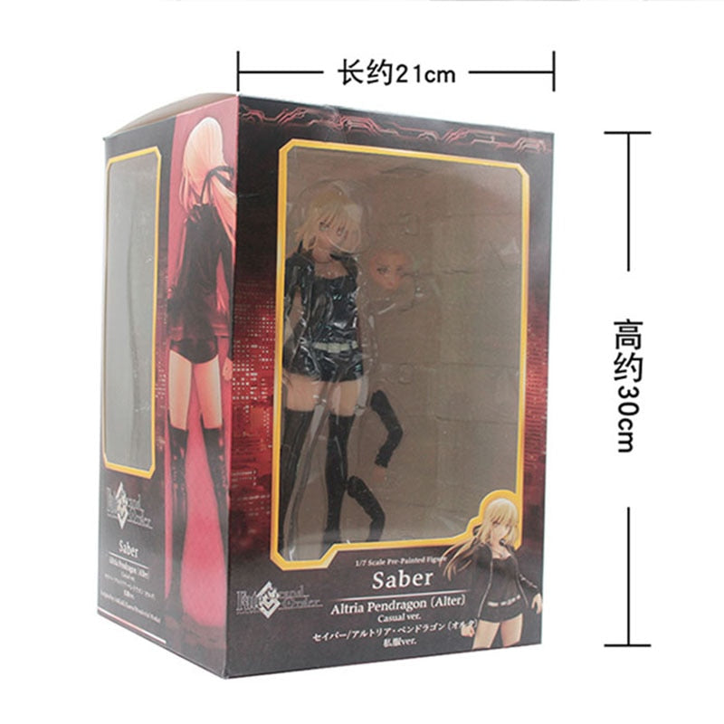 33cm Fate/Stay Night Sexy Anime Figure The King Black Saber Huke Ver. Sexy Figure The King Black Dress Saber Action Figure Toys