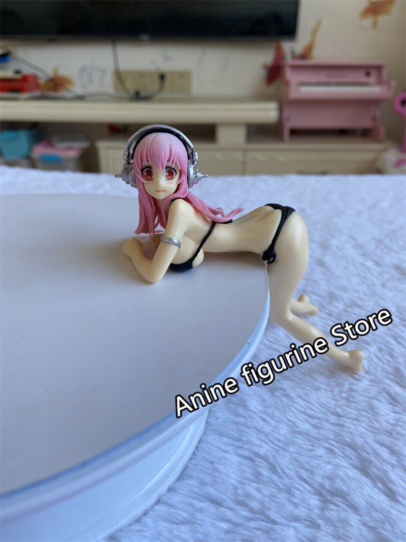 Anime Super Sonico Cup Noodle Stopper Swimsuit PVC Figure Toy Sexy Action Model Japanese Cartoon Figurines Collectible Doll Toys