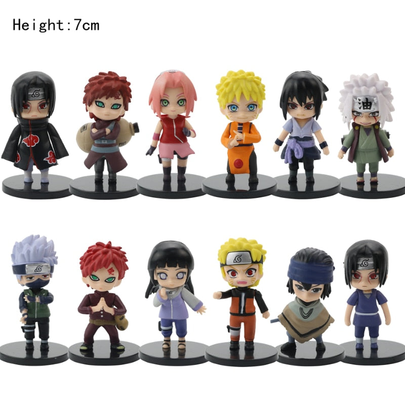 Naruto Uzumaki Kakashi Uchiha Sasuke Itachi Anime Figure Toy Q Cute Figural Nendoroid Car Decoration PVC Model Gift Toys For Kid