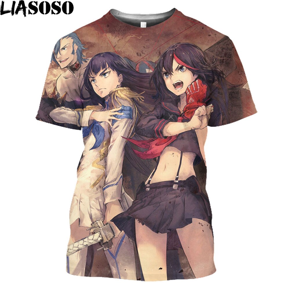 LIASOSO Hot Anime Kill La Kill Printed 3D T-shirt Men Women Summer Loose Harajuku Style Shirts Unisex Streetwear Tees Tops