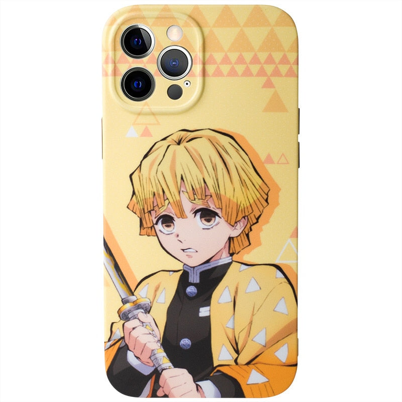 Cartoon Japan Anime Demon Slayer Phone Case For iPhone 11 12 13 Pro MAX XS XR X 7 8Plus Kimetsu No Yaiba Soft IMD Cover Fundas