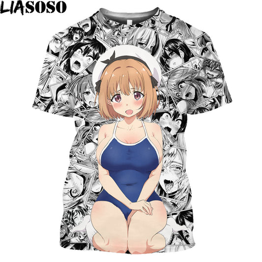 LIASOSO Anime Sexy Nurse Swimsuit Hot Sexy Body Loli Print Shirt 3D Summer Men Women T-shirt Holiday Otaku Clothing Maid Outfit