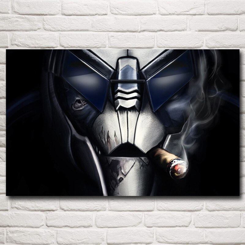 Mass Effect Helmet Spaceship Clouds Game Poster Pictures Living Room Wall Art Silk Painting Modern Home Decoration Print Bedroom