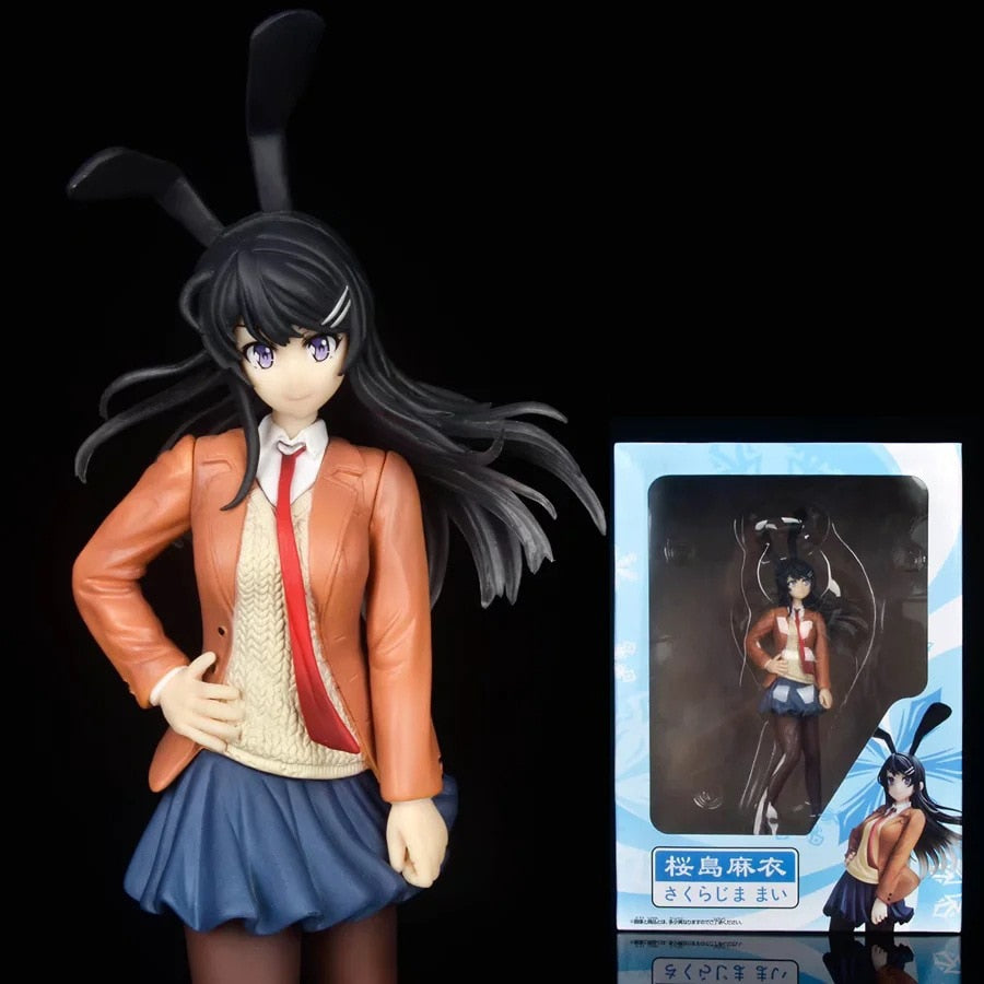 20cm Anime Rascal Does Not Dream of Bunny Girl Senpai Sexy Figure Toy Senpai Sakurajima Mai Chair Sexy Anime Action Figure Toys