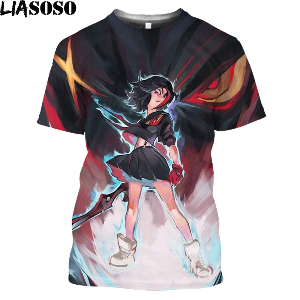 LIASOSO Hot Anime Kill La Kill Printed 3D T-shirt Men Women Summer Loose Harajuku Style Shirts Unisex Streetwear Tees Tops