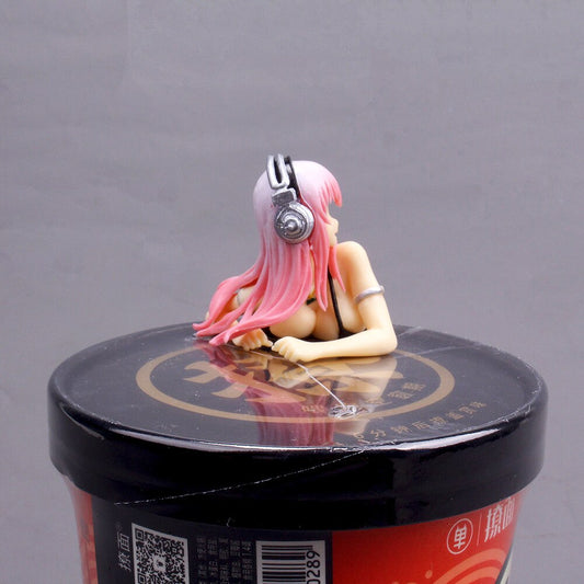 10cm Anime SUPER SONICO THE ANIMATION SUPERSONICO Action Figure Sexy Doll Swimsuit Pressed Instant Noodles PVC Collection Model