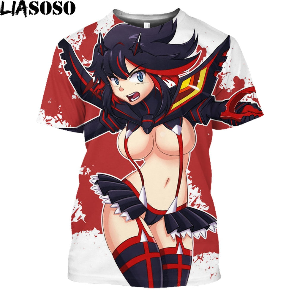 LIASOSO Hot Anime Kill La Kill Printed 3D T-shirt Men Women Summer Loose Harajuku Style Shirts Unisex Streetwear Tees Tops