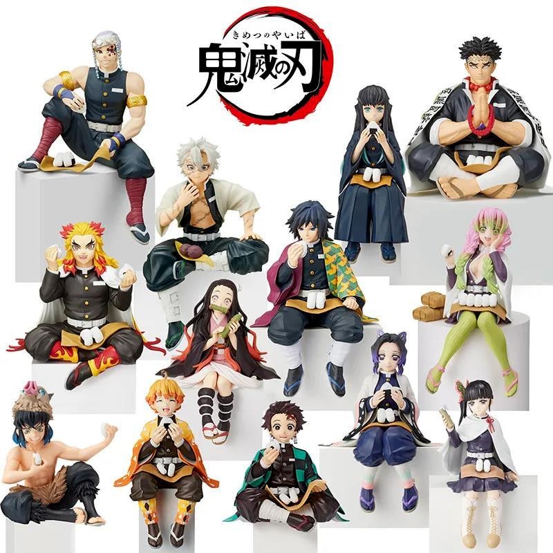 14cm Demon Slayer Anime Figure Kamado Nezuko Kochou Shinobu Action Figure Kimetsu no Yaiba Tsuyuri Kanawo Figurine Model Doll