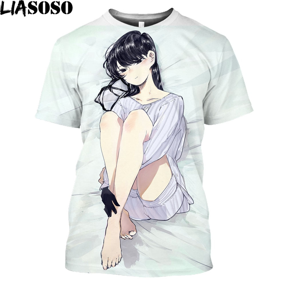 Hot Japanese Anime Komi Cant Communicate Komi Shouko T Shirt Men Kawaii Cartoon Japan Style Summer Tops Unisex T-shirt Male Tops