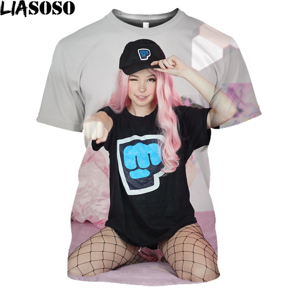 BELLE DELPHINE Hentai Japanese Anime Men's Fashion Tee Shirt Short Sleeve Casual 2021 New Arrival T-Shirt Otaku Harajuku Shirt